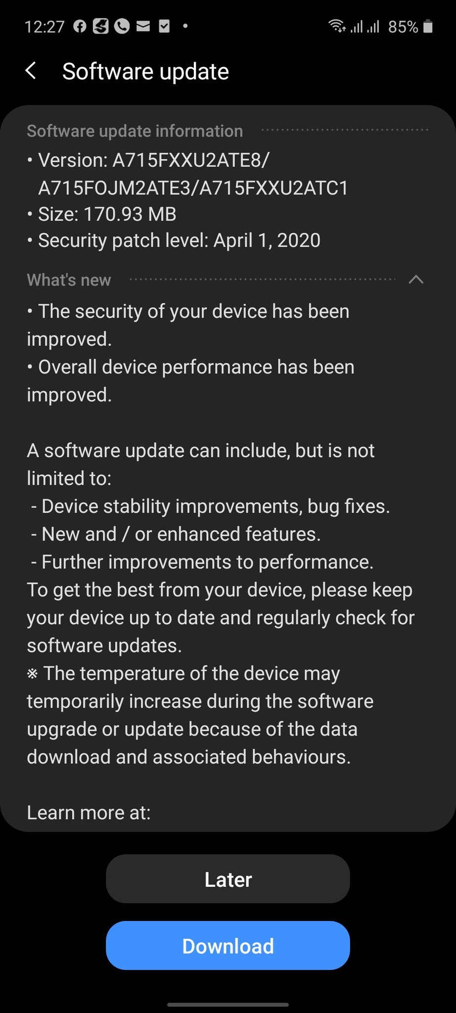 galaxy a71 update android 11