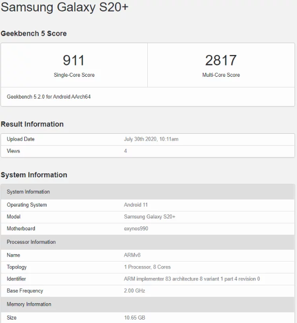 android 11 s20 plus
